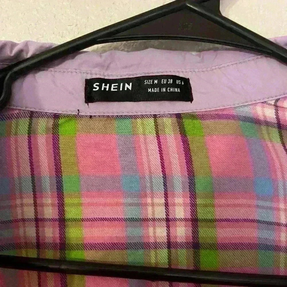 Shein flannel button-down top - Picture 4 of 6